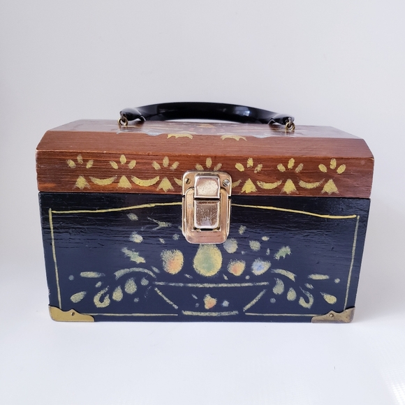 Vintage Bicentennial Wooden Box Purse - Picture 2 of 12